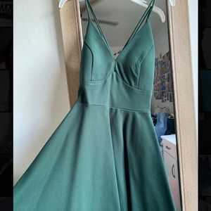 Dark Green Skater Style Dress